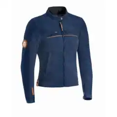 Classy jakke i semsket skinn. Navy Blue